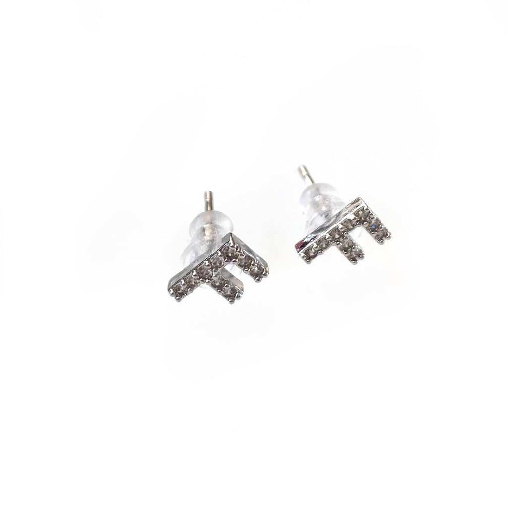 Silver Initial Studs