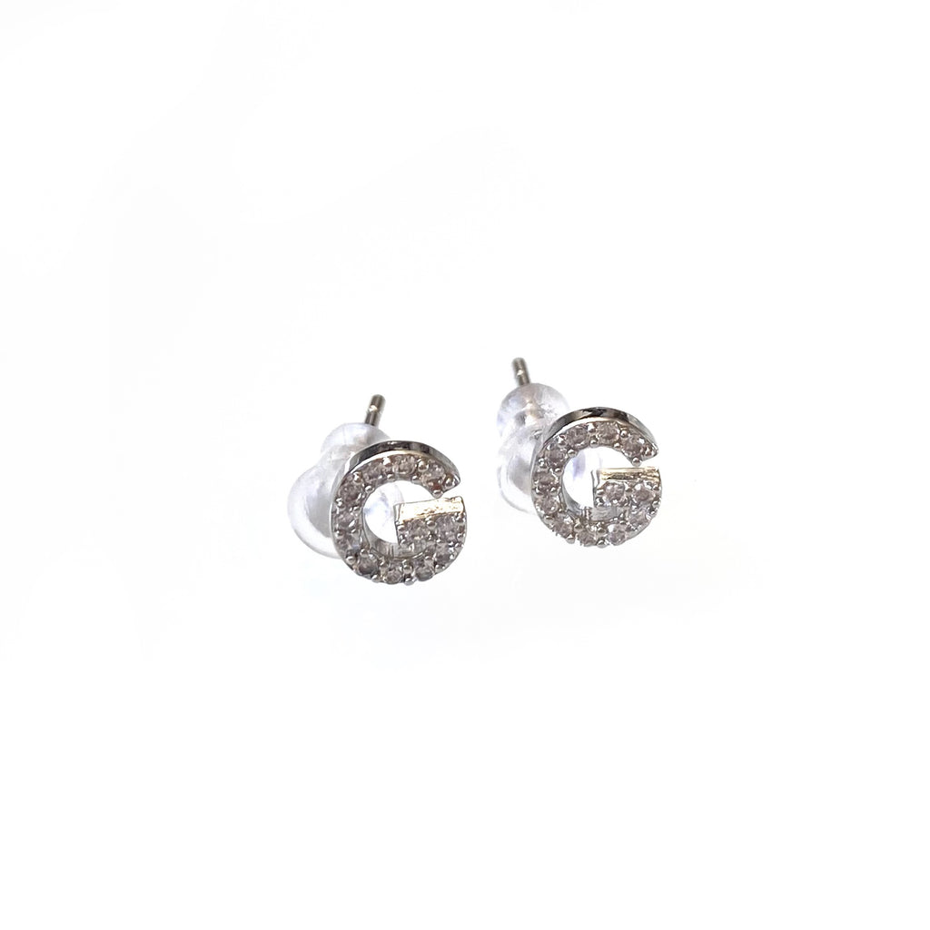 Silver Initial Studs