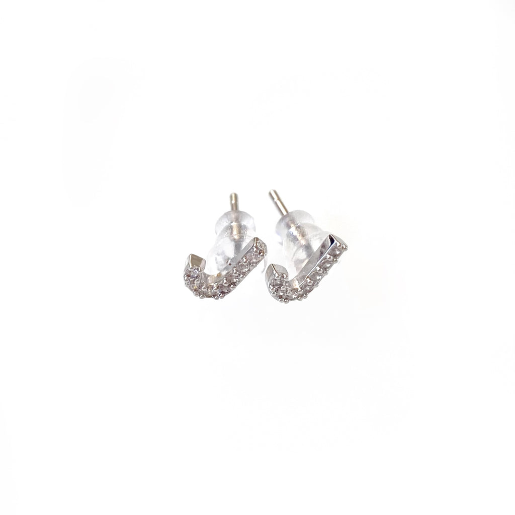 Silver Initial Studs