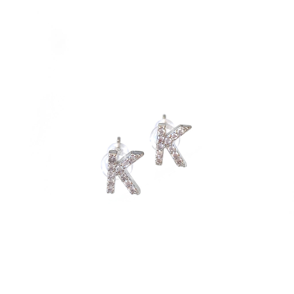 Silver Initial Studs