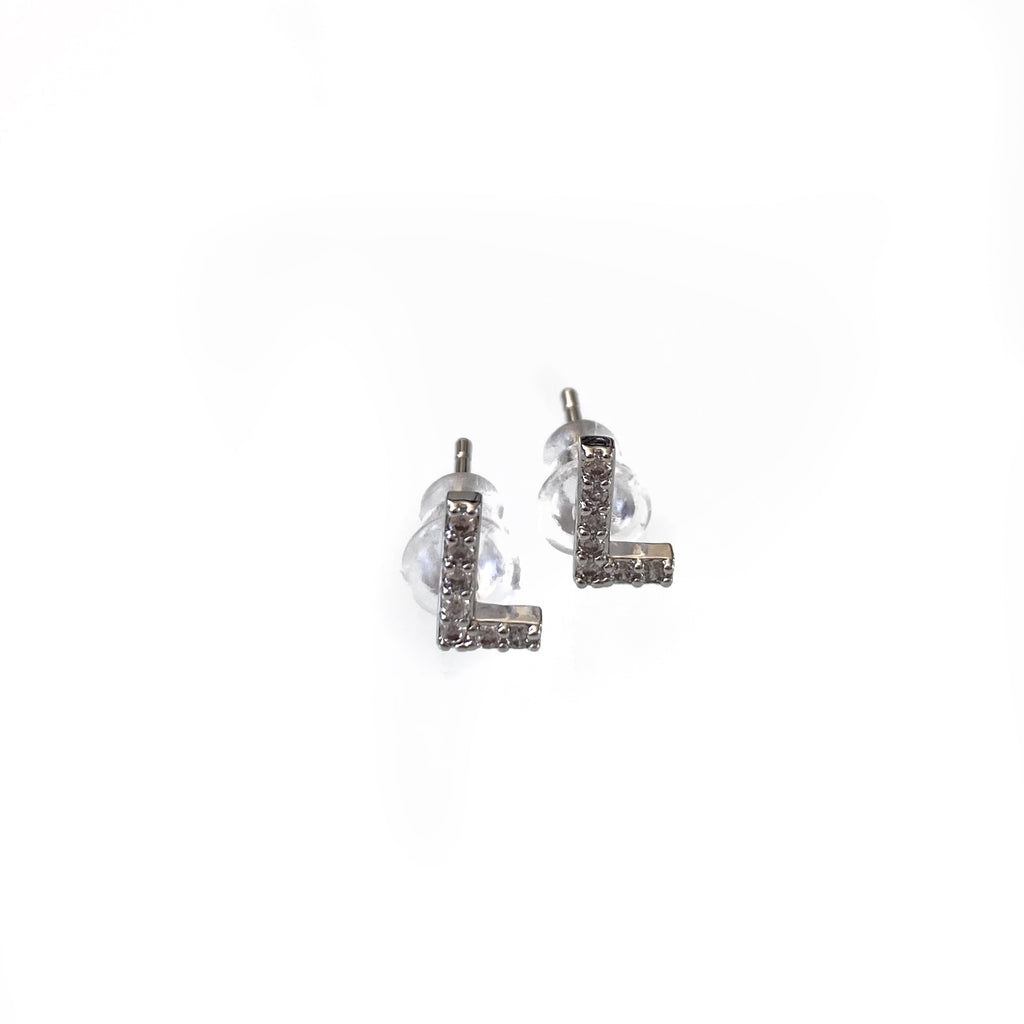 Silver Initial Studs