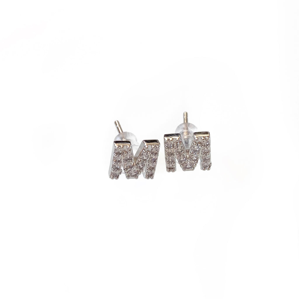 Silver Initial Studs