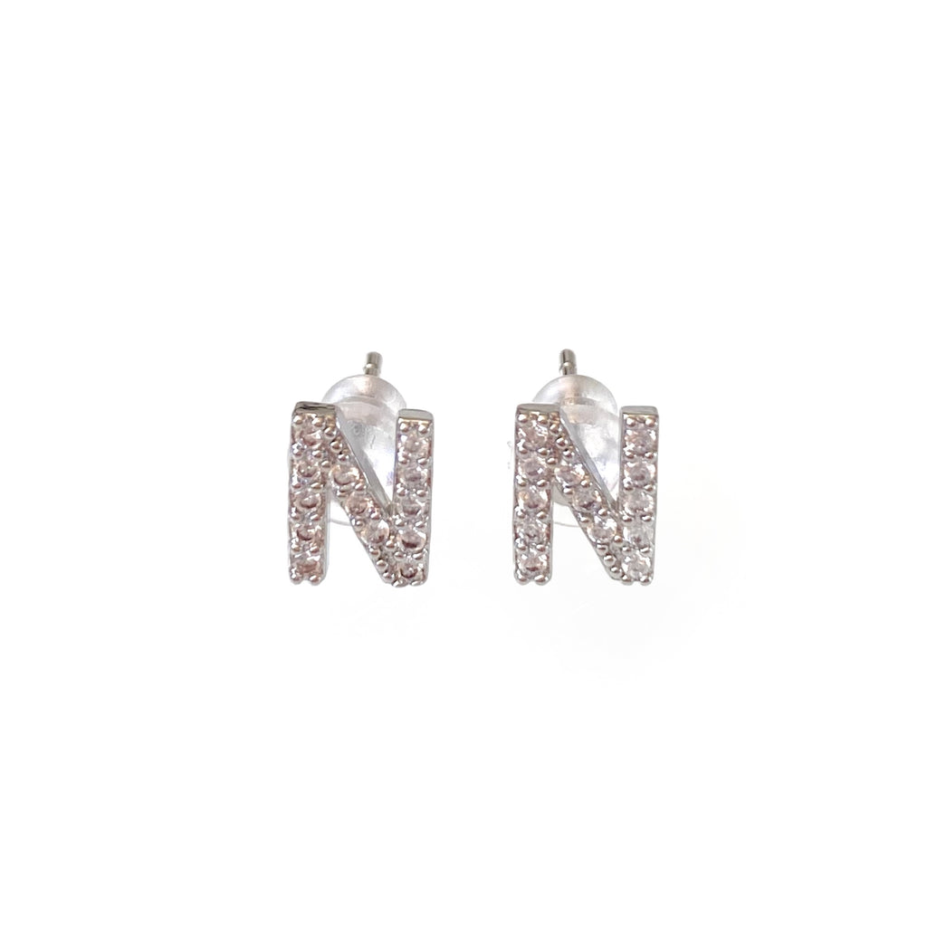 Silver Initial Studs