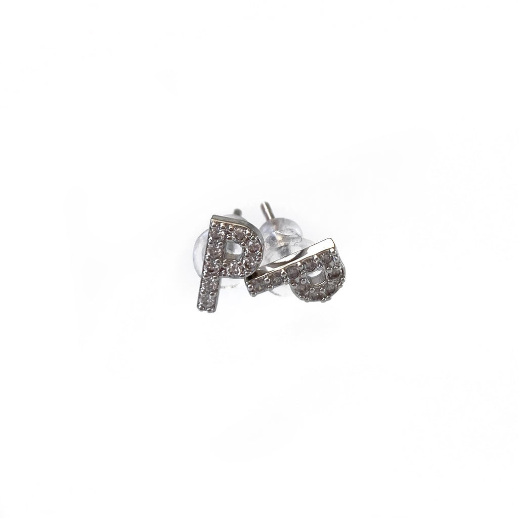 Silver Initial Studs