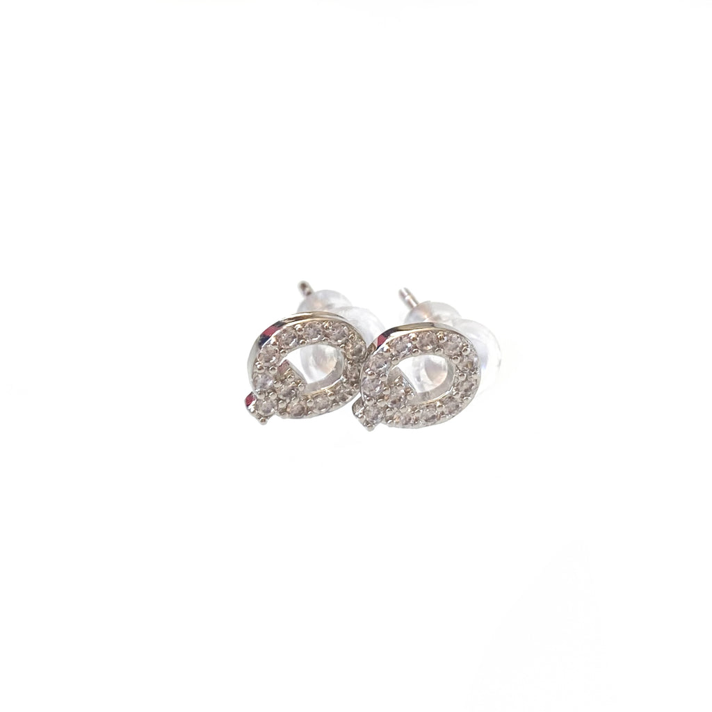 Silver Initial Studs