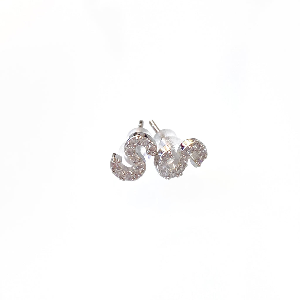 Silver Initial Studs