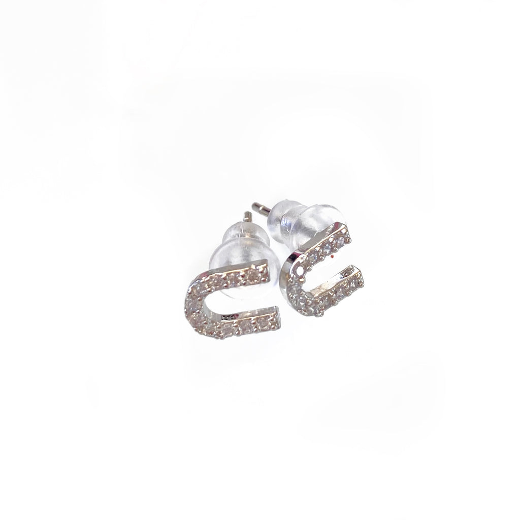 Silver Initial Studs