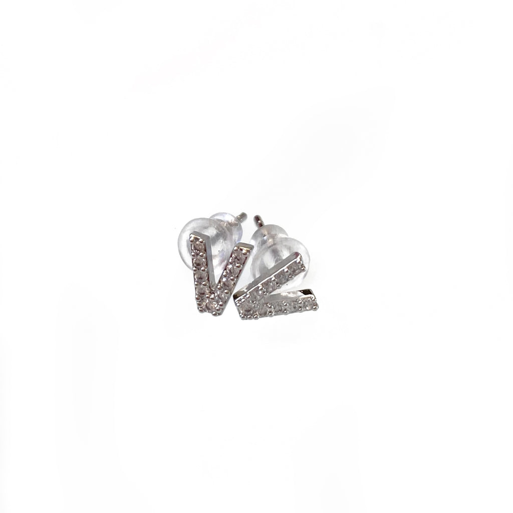 Silver Initial Studs