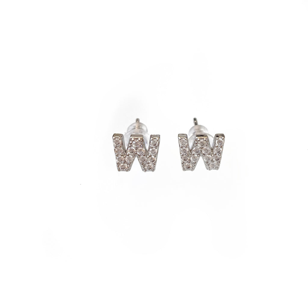 Silver Initial Studs