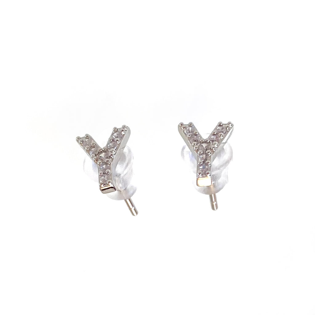 Silver Initial Studs