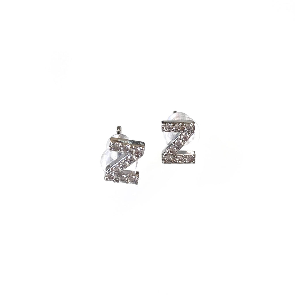 Silver Initial Studs