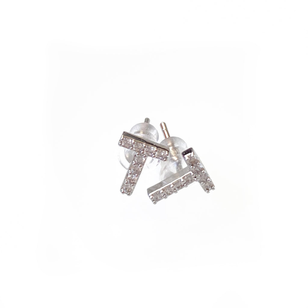 Silver Initial Studs
